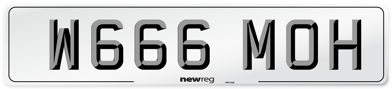 W666 MOH Number Plate from New Reg